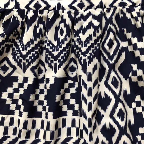 Everly Blue & White Ikat Print Skirt, Medium - Picture 2 of 4